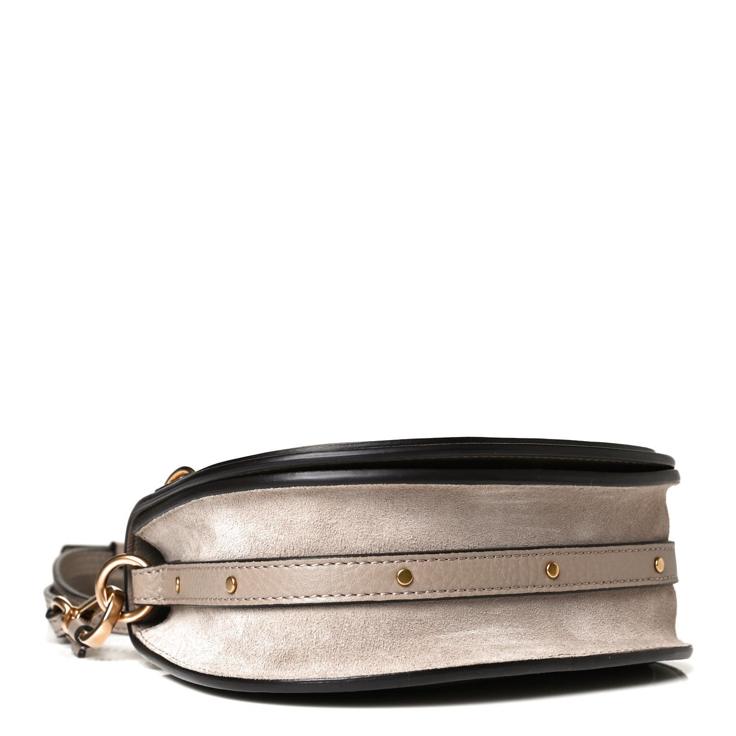 Calfskin Suede Small Nile Bracelet Bag Motty Grey