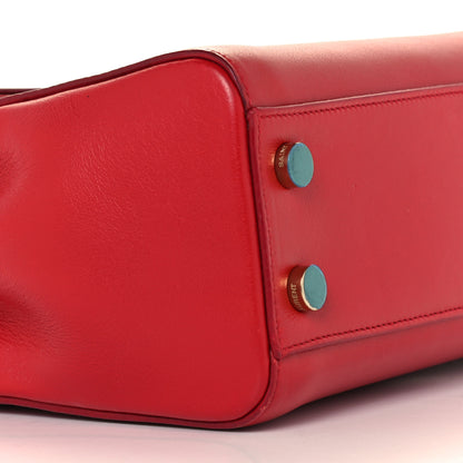 Saint Laurent Calfskin Small Moujik Top Handle Bag Lipstick Red 9 of 10