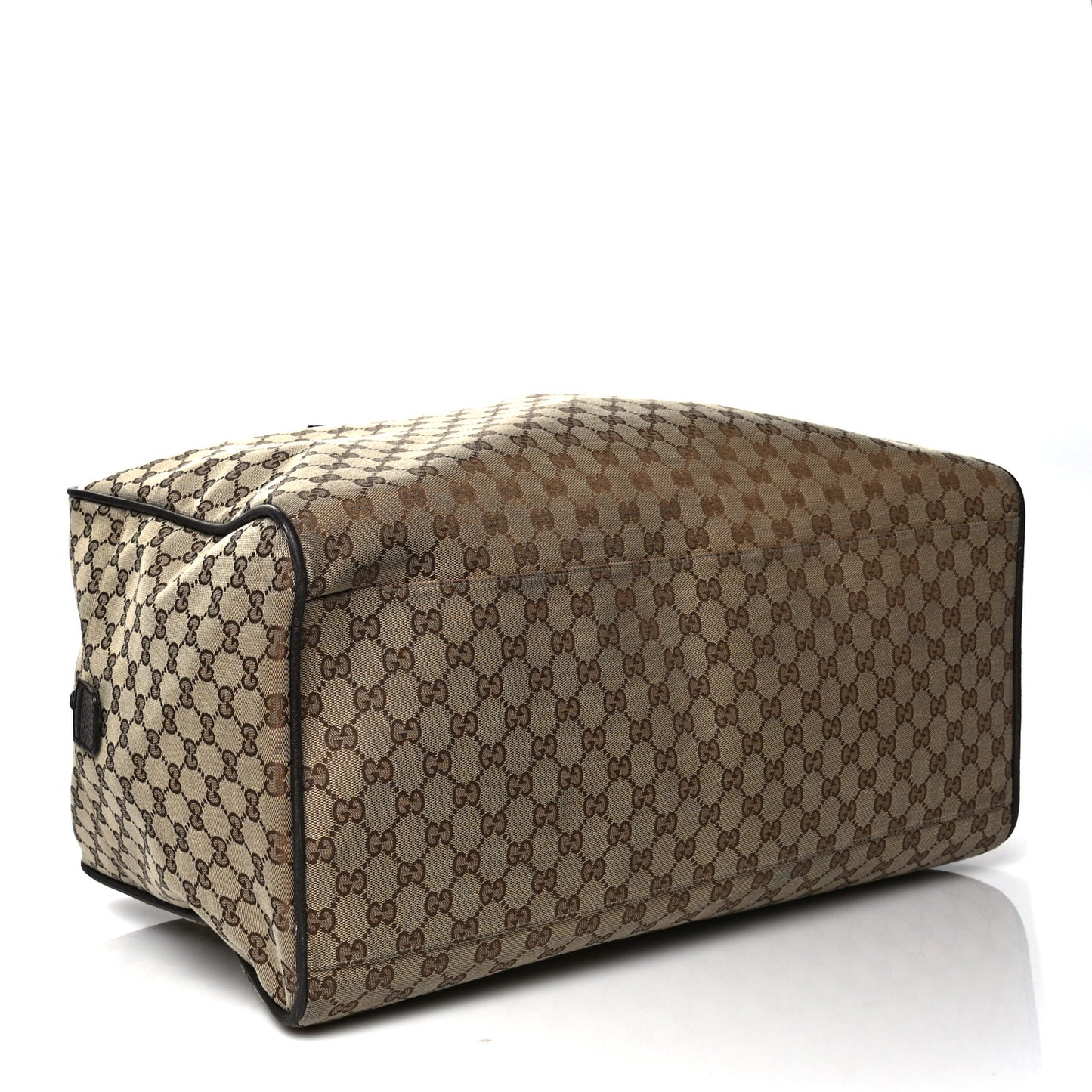 GG Monogram Web Large Collapsible Carry On Duffle Beige Brown