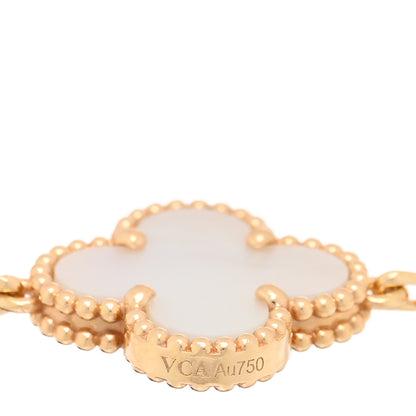 Van Cleef & Arpels 18K Yellow Gold Mother of Pearl 5 Motifs Vintage Alhambra Bracelet 3 of 4