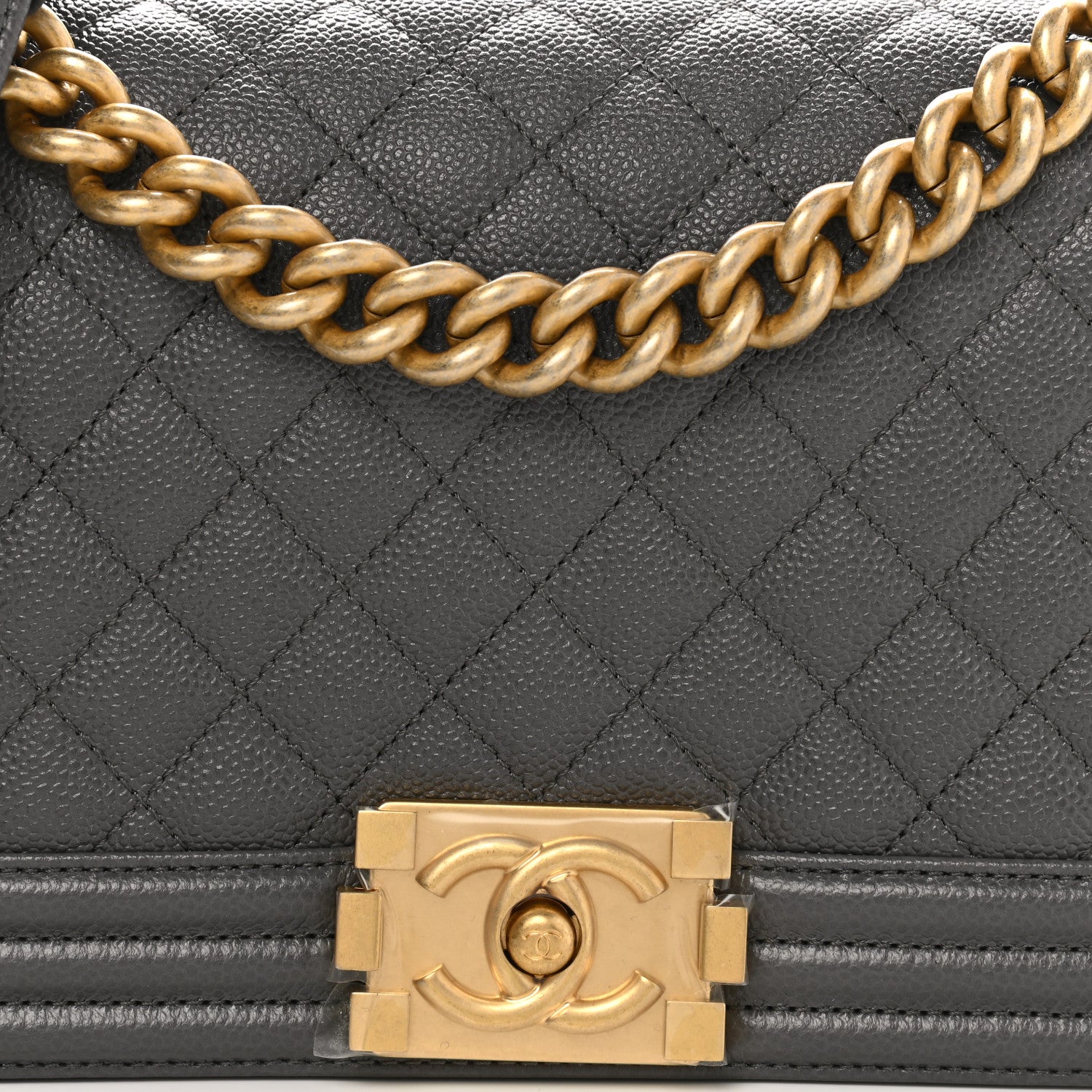 Chanel Caviar Quilted Medium Boy Flap Dark Grey 8 of 10