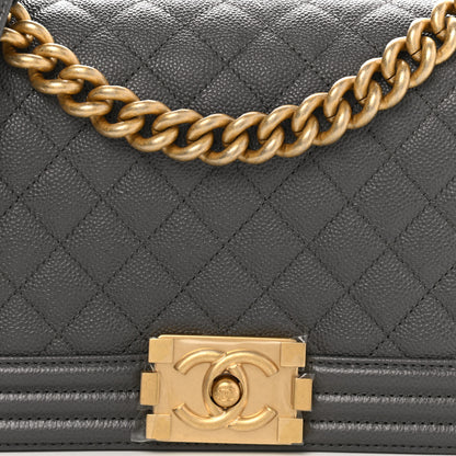 Chanel Caviar Quilted Medium Boy Flap Dark Grey 8 of 10