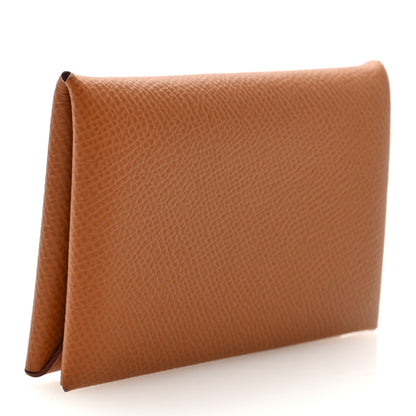 Hermes Epsom Calvi Card Case Gold 3 of 8