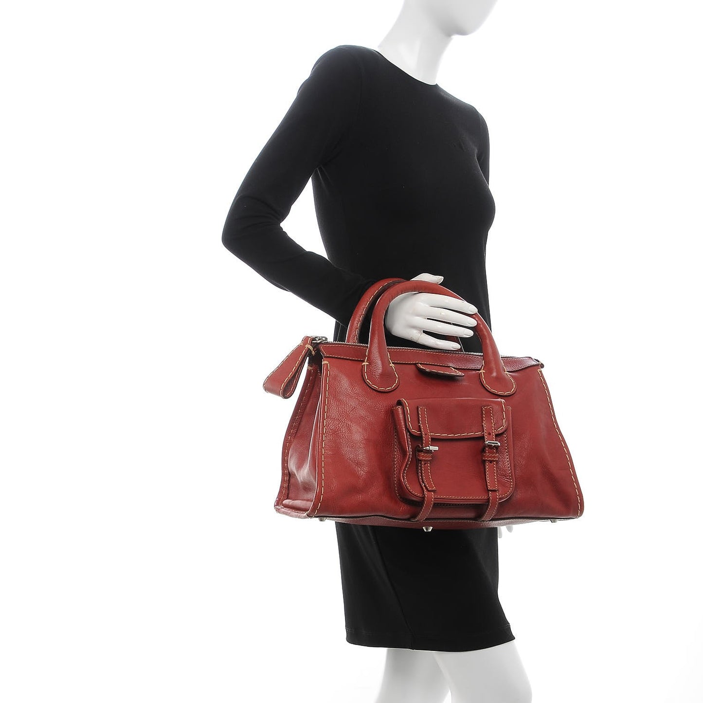 Calfskin Edith Satchel Whiskey