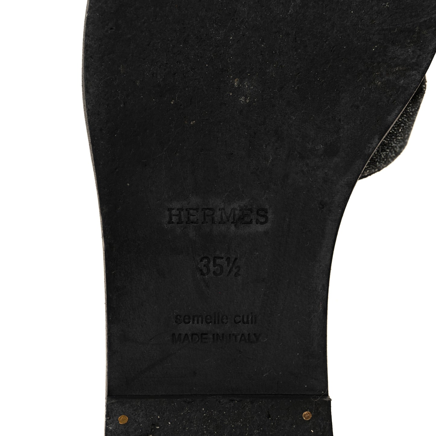 Suede Goatskin Crystal Powder Oran Sandals 35.5 Black