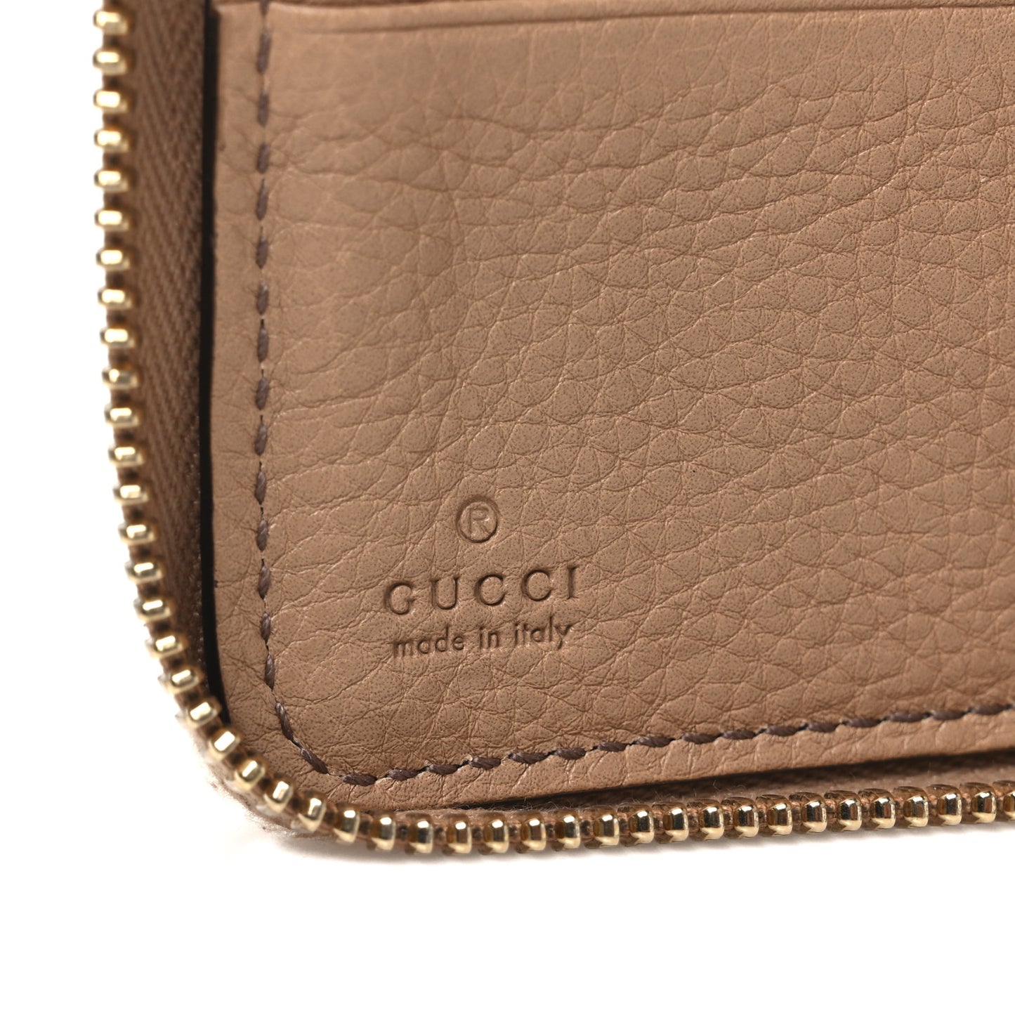 Pebbled Calfskin Soho Zip Around Wallet Camelia