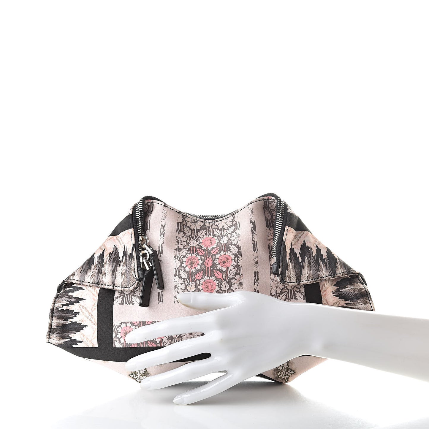 Silk Floral Print De Manta Clutch Blush