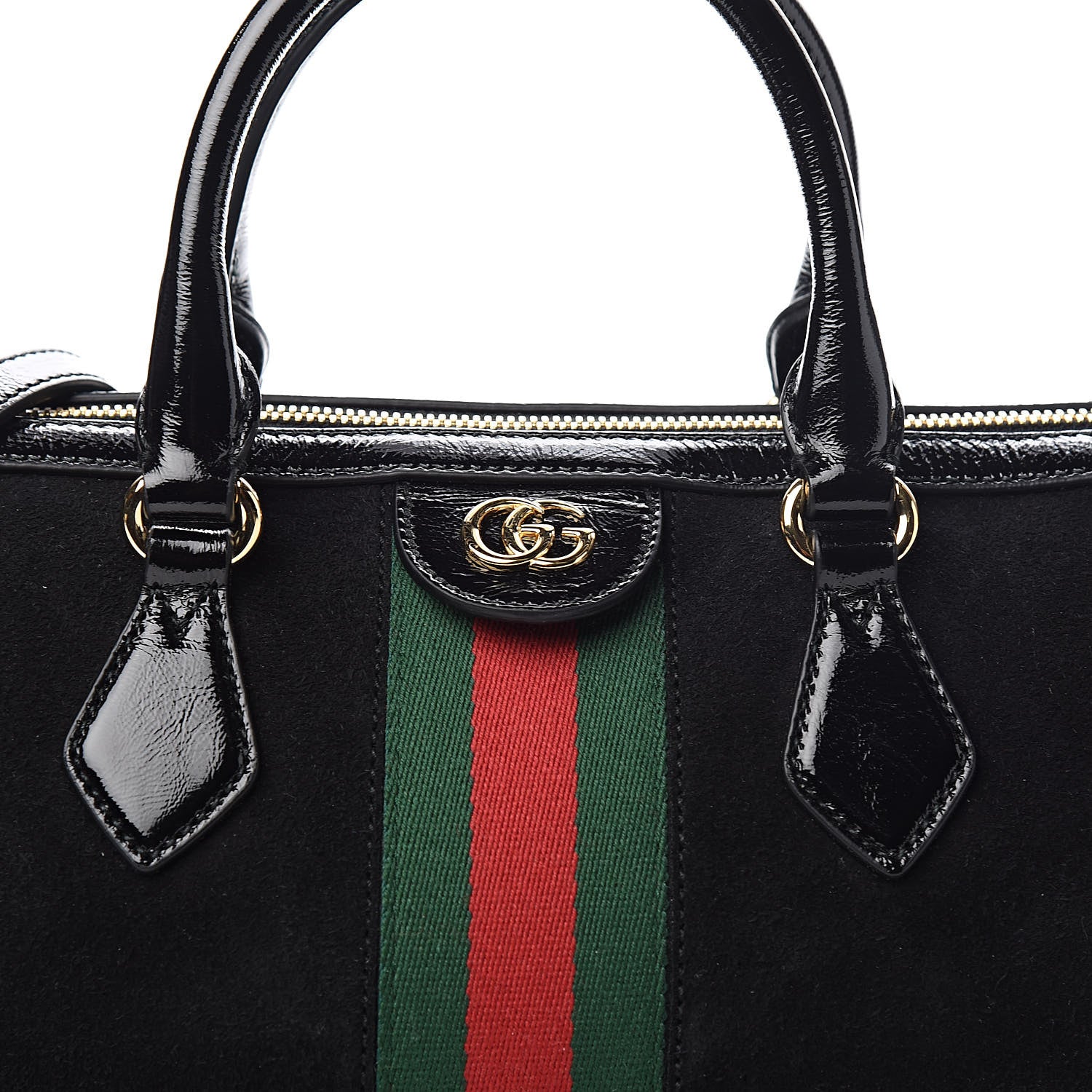Gucci Suede Patent GG Web Medium Ophidia Boston Black 10 of 10