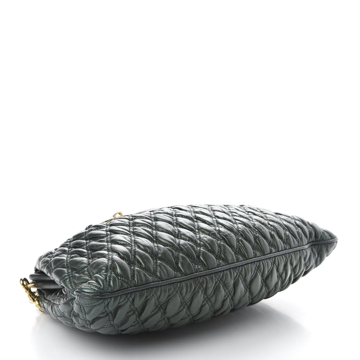 Calfskin Quilted Stam Emerald Green