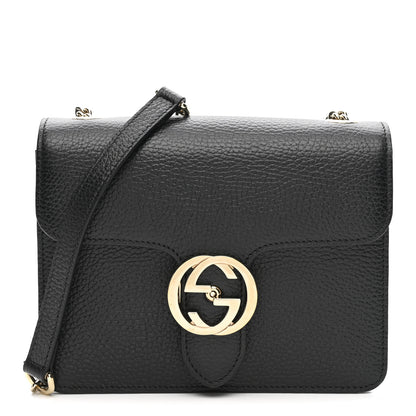 Gucci Dollar Calfskin Small Interlocking G Shoulder Bag Black 1 of 14