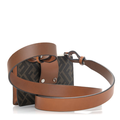 Fendi Glazed Fabric Cotton Vitello King Aura FF 1974 Baguette Belt Pouch Tobacco Moro Grezzo Cuoio 2 of 4
