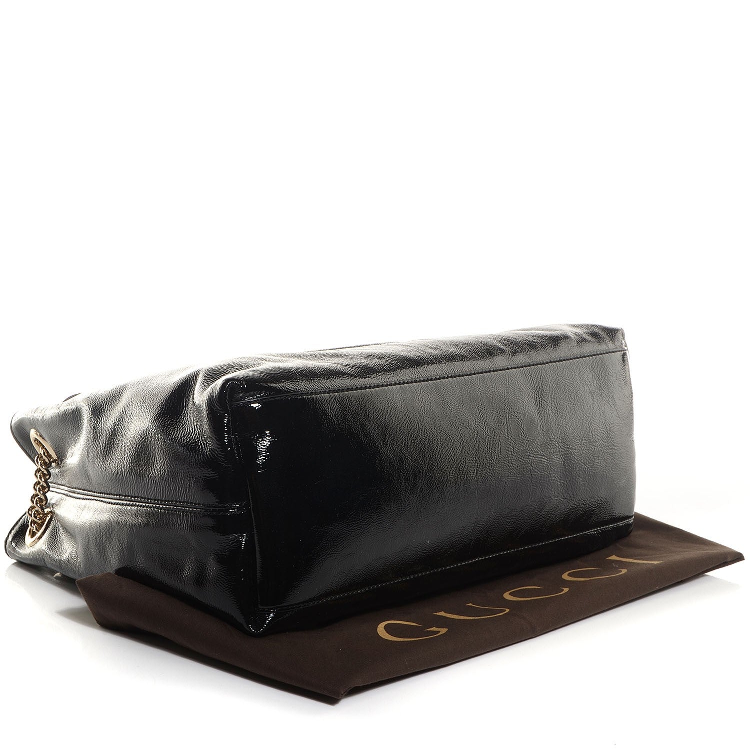 Gucci Patent Medium Soho Chain Shoulder Bag Black 4 of 9