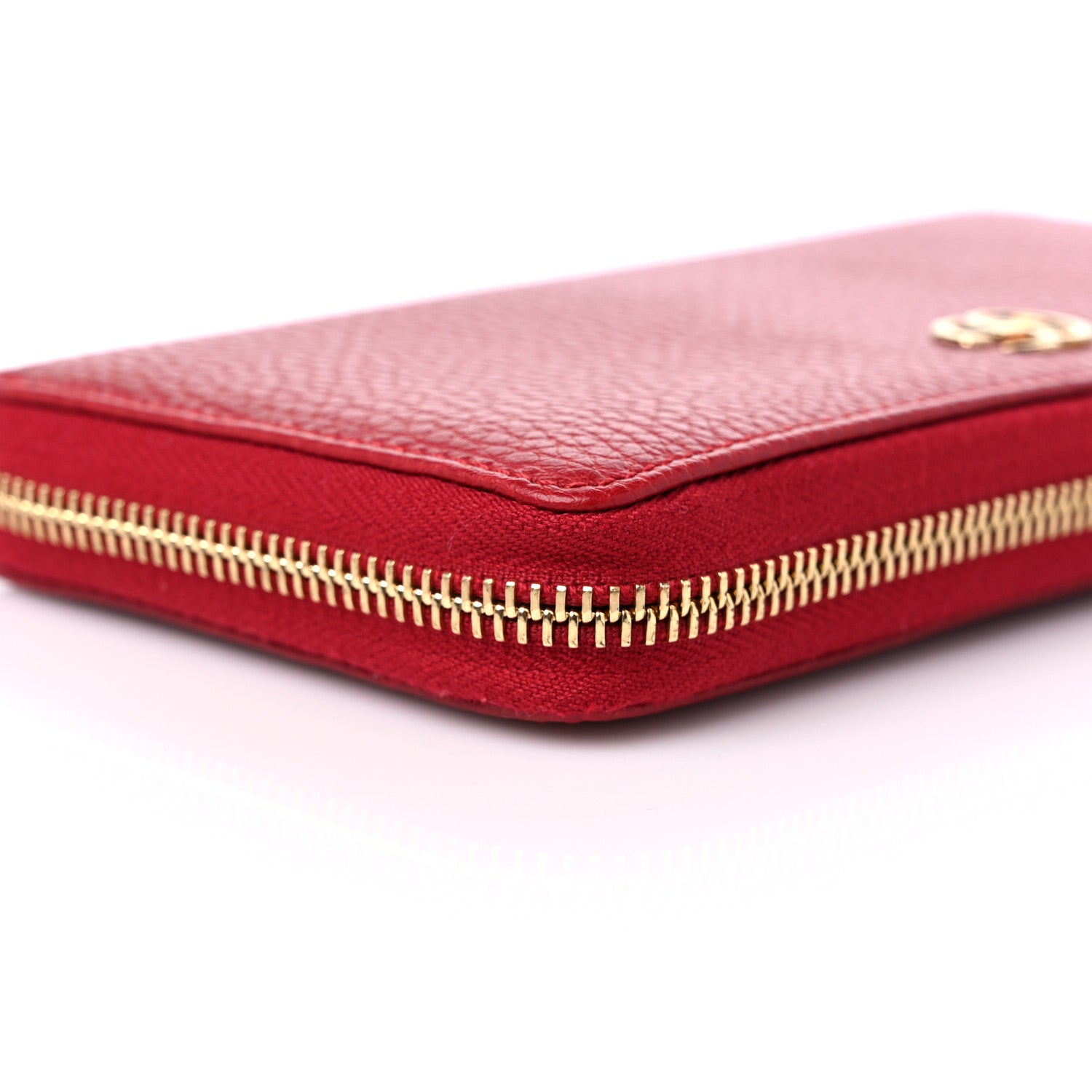 Gucci Calfskin GG Marmont Continental Zip Wallet Hibiscus Red 9 of 11