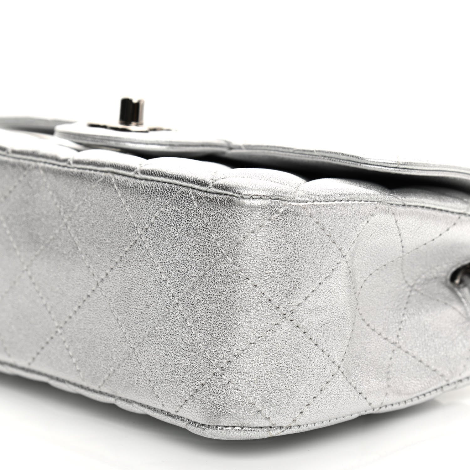 Chanel Metallic Lambskin Quilted Mini Rectangular Flap Silver 10 of 10