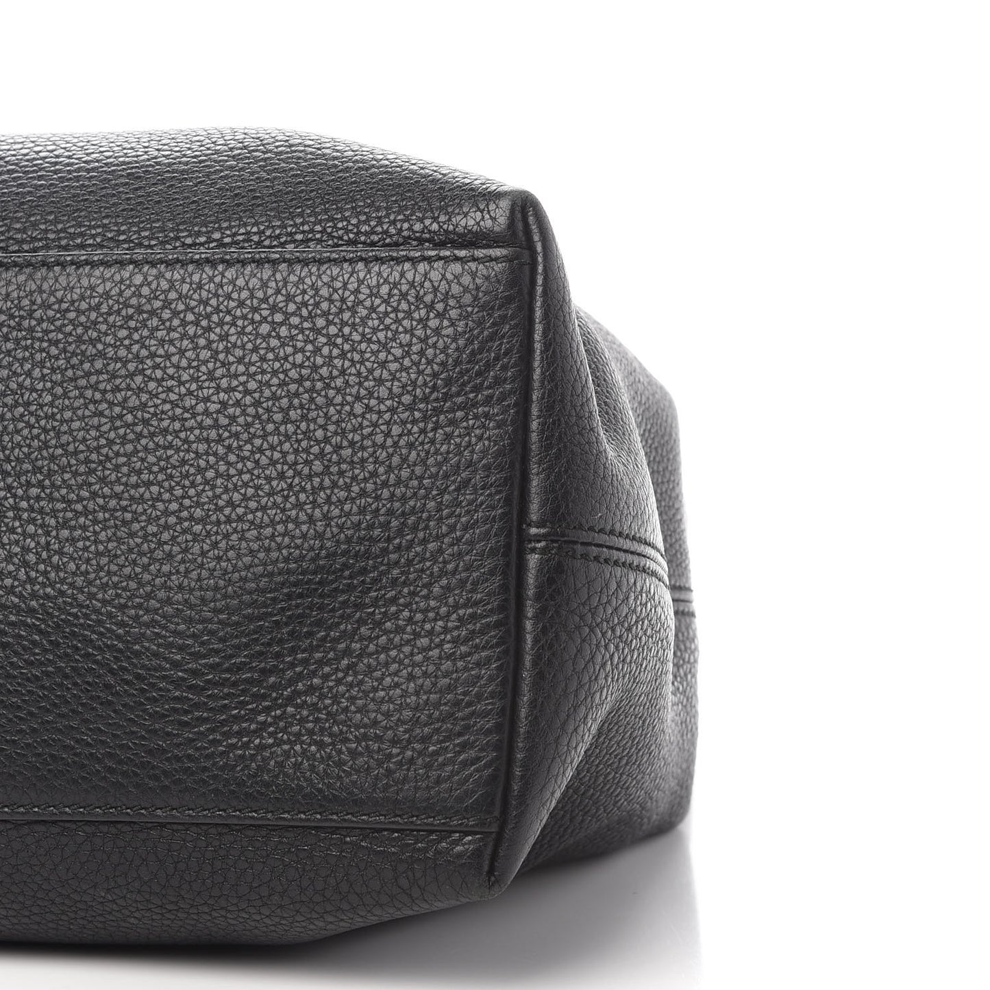 Pebbled Calfskin Studded Medium Soho Chain Shoulder Bag Black