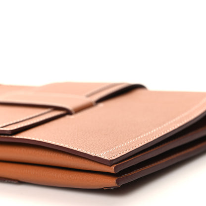Hermes Evergrain Evercolor H Passant Clutch Gold 11 of 12