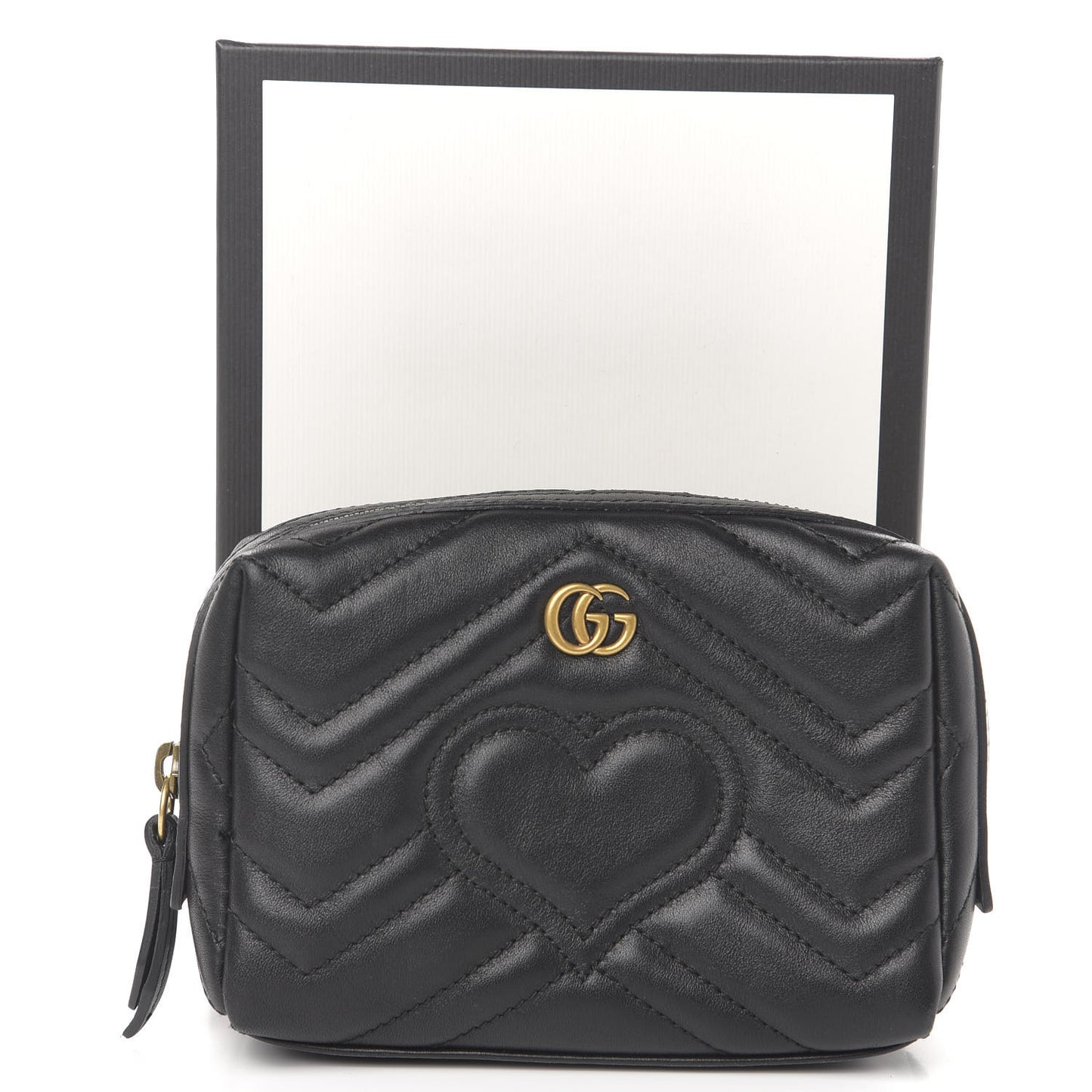 Calfskin Matelasse GG Marmont Cosmetic Case Black