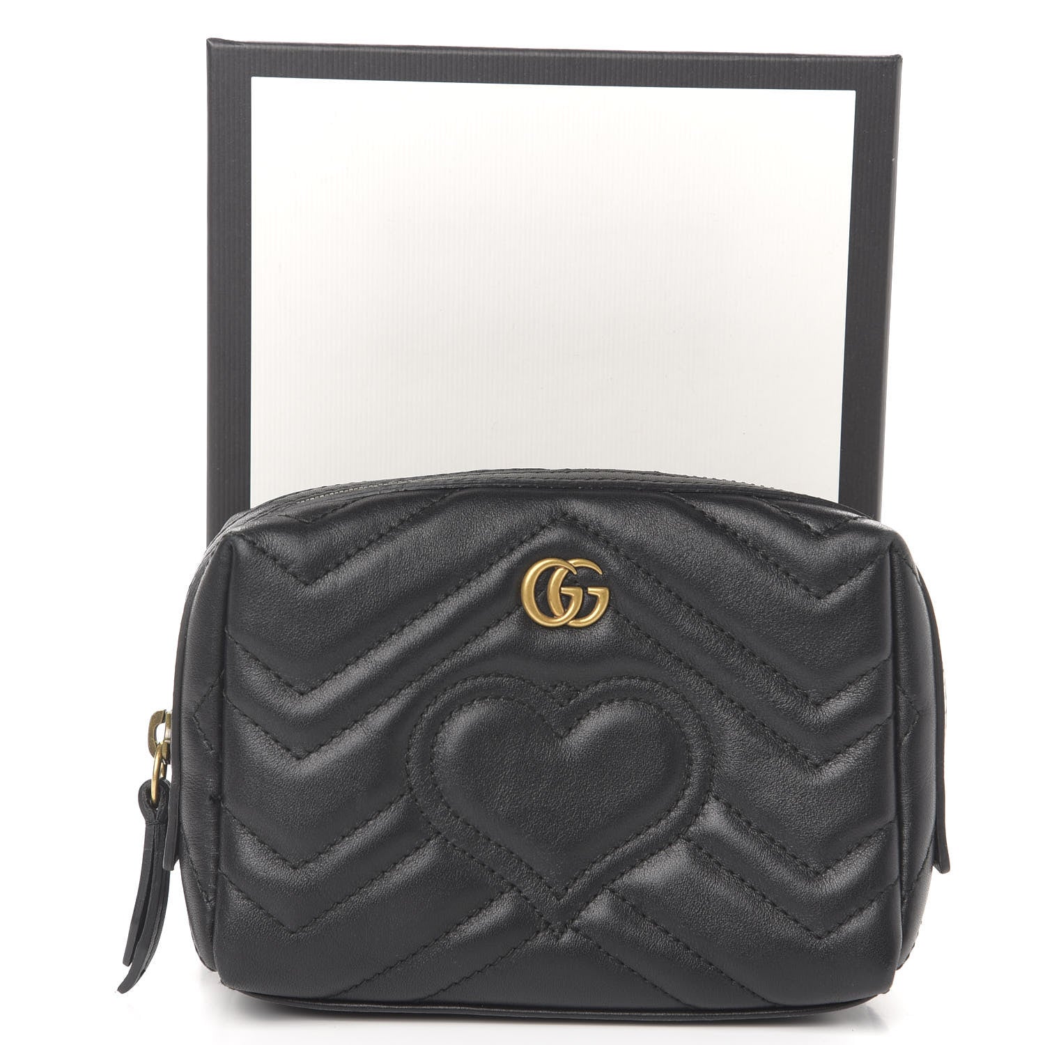 Gucci Calfskin Matelasse GG Marmont Cosmetic Case Black 8 of 8