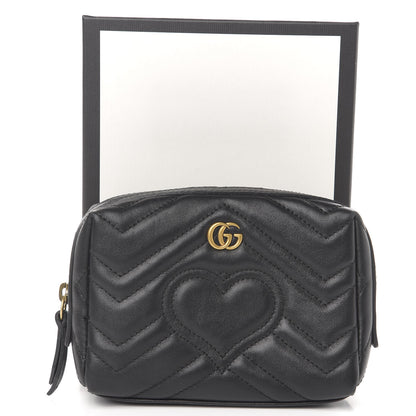 Gucci Calfskin Matelasse GG Marmont Cosmetic Case Black 8 of 8