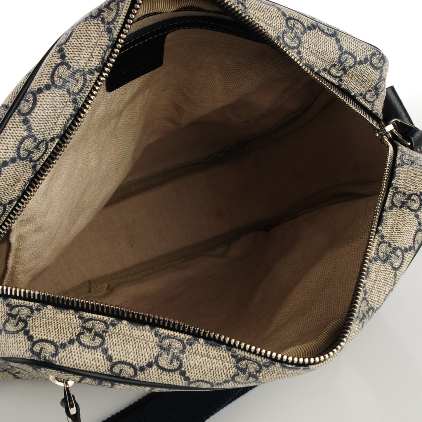 GG Supreme Monogram Selleria Calfskin Medium Messenger Bag Beige Blue