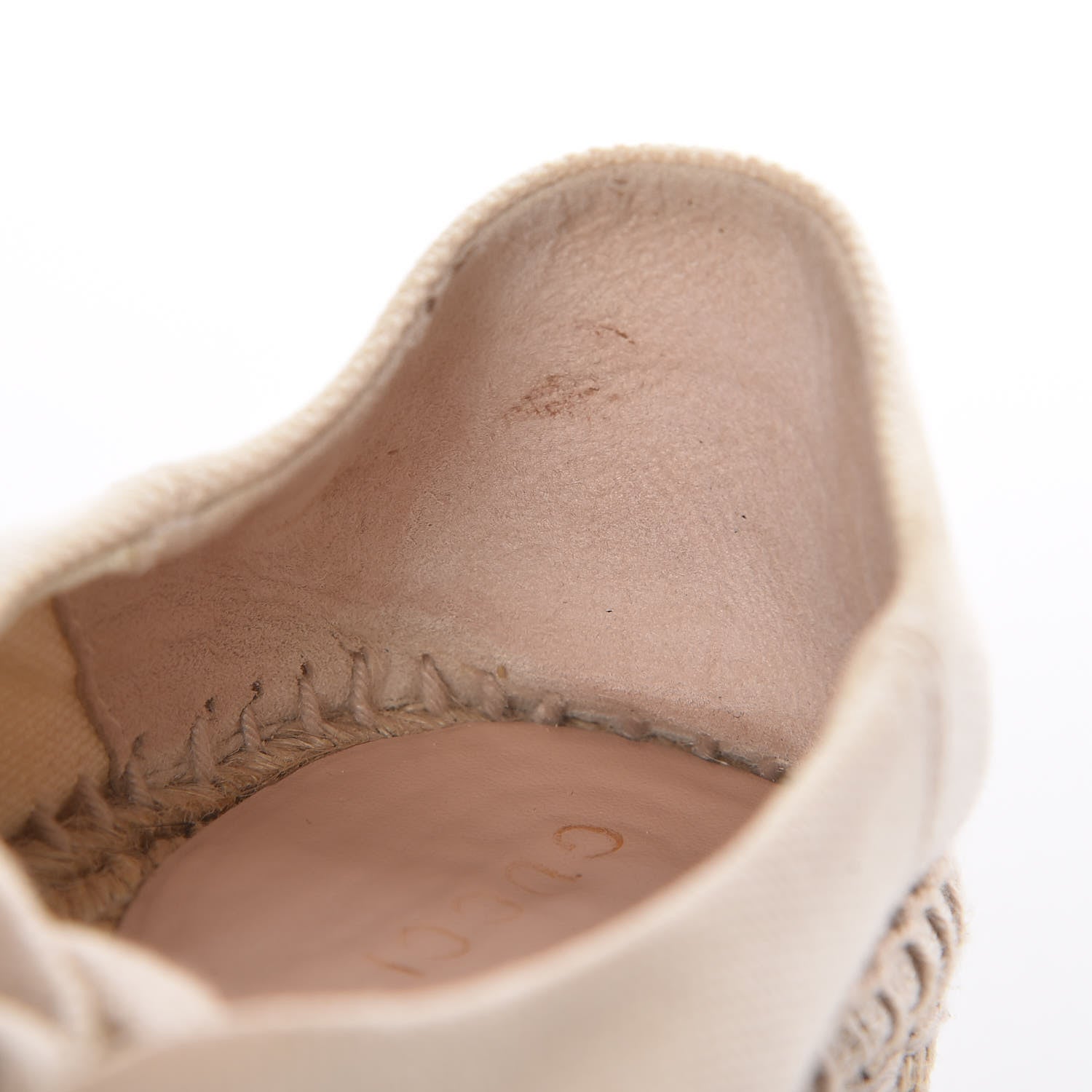 Gucci Canvas Logo Lace-Up Platform Espadrilles 35 Greggio Grege 14 of 18