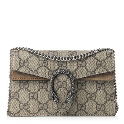 Gucci GG Supreme Monogram Super Mini Dionysus Shoulder Bag Taupe 1 of 9