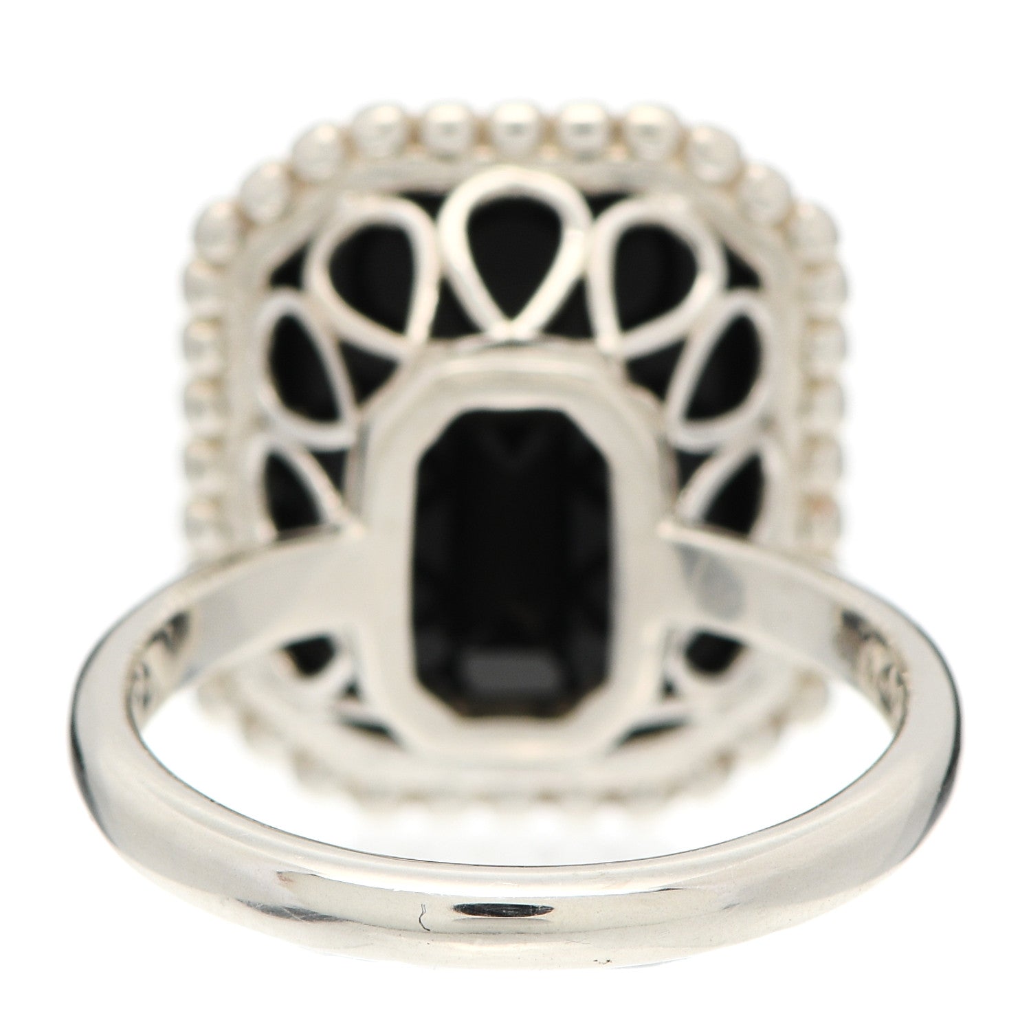 Tiffany Sterling Silver Black Onyx Ziegfeld Daisy Ring 53 6.25 4 of 6