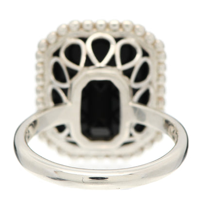 Tiffany Sterling Silver Black Onyx Ziegfeld Daisy Ring 53 6.25 4 of 6