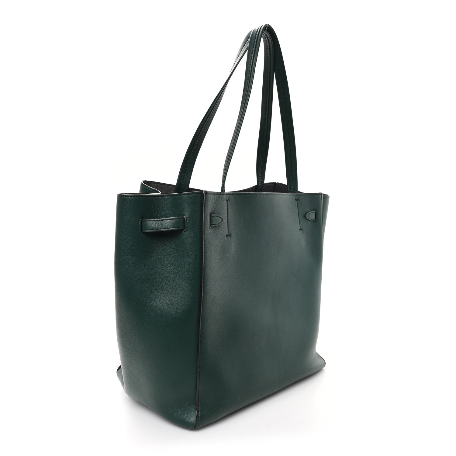 Celine Smooth Calfskin Small Belt Cabas Phantom Dark Green 2 of 10