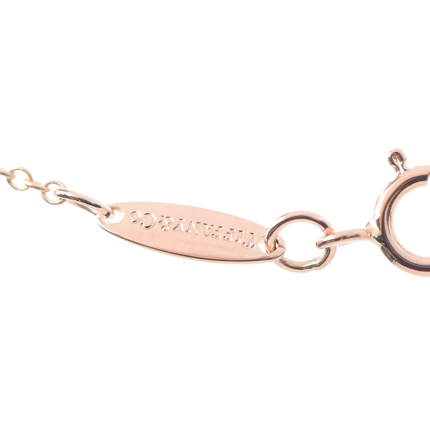 18K Rose Gold Diamond .07ct Elsa Peretti Diamonds by the Yard Pendant Necklace