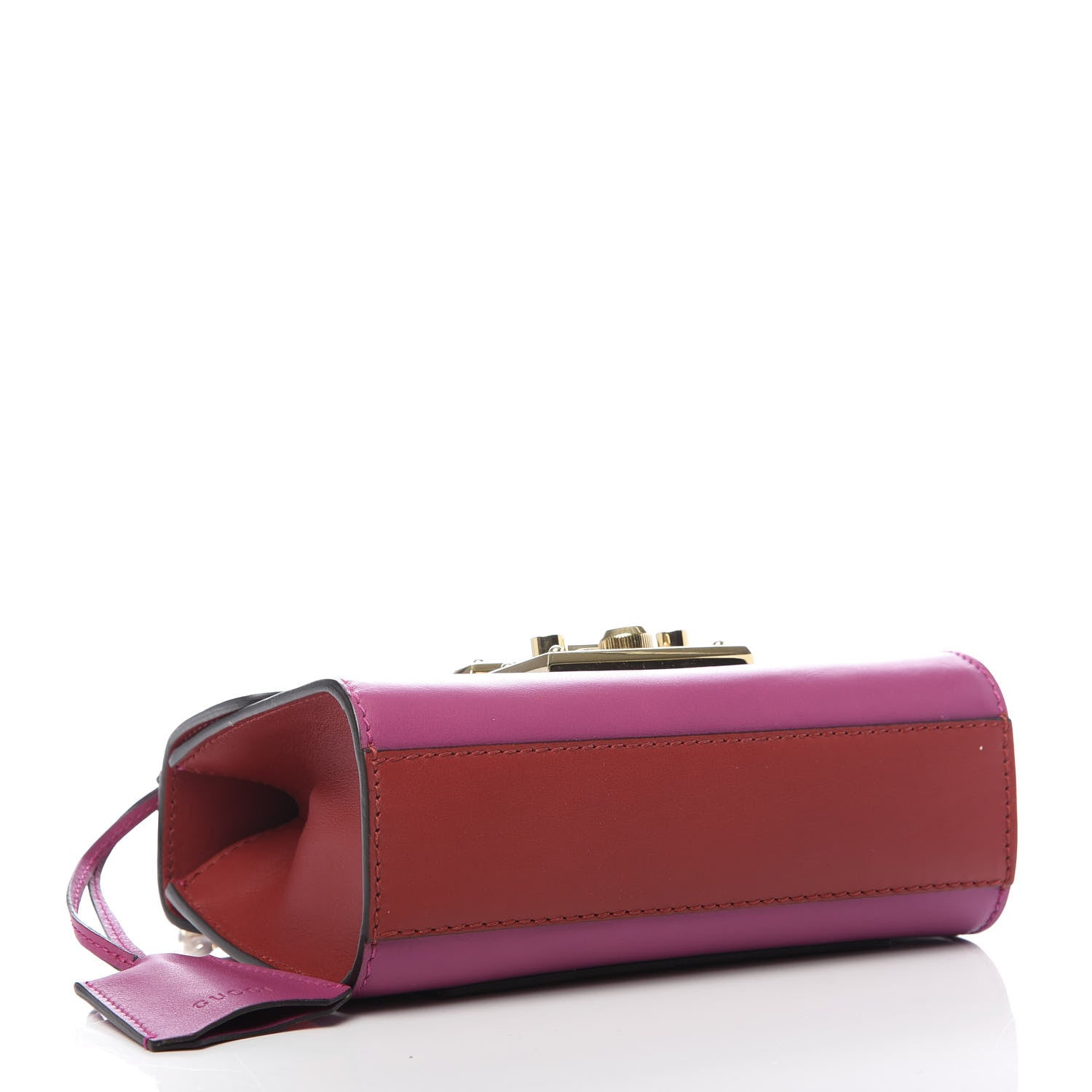 Gucci Calfskin Small Padlock Shoulder Bag New Rosette Hibiscus Red 3 of 9