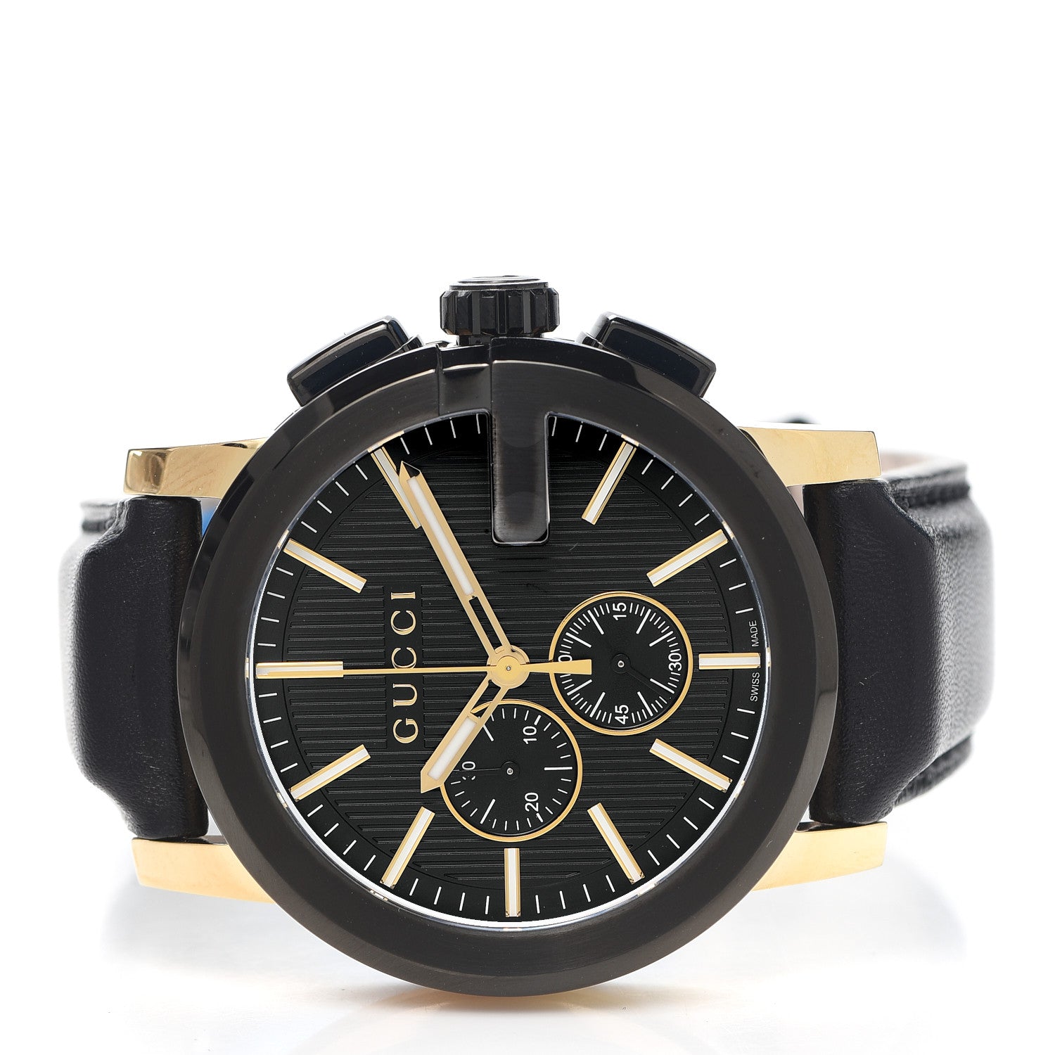 Gucci PVD Stainless Steel Calfskin 44mm G-Chrono Quartz Watch Black 2 of 5