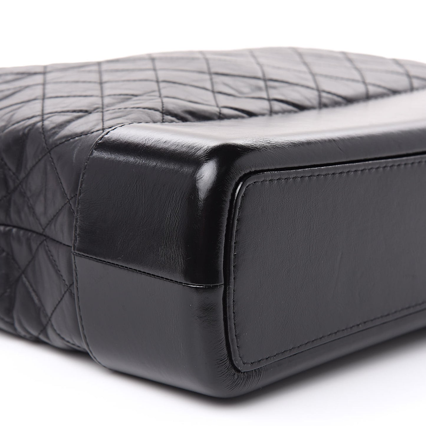 Aged Calfskin Quilted Maxi Gabrielle Hobo Black