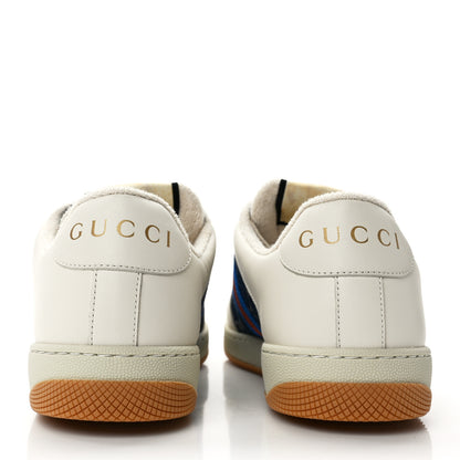 Gucci Denim GG Monogram Calfskin Web Womens Screener Sneakers 40.5 Blue Tea New Mystic White 5 of 10