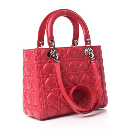 Christian Dior Lambskin Cannage Medium Lady Dior Fuchsia 3 of 10