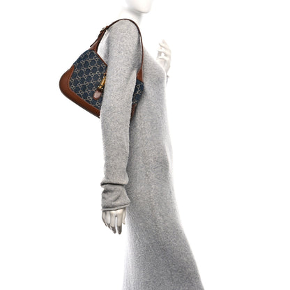 Gucci New Denim GG Monogram Calfskin Small Jackie 1961 Hobo Blue Tea Cuir 2 of 11