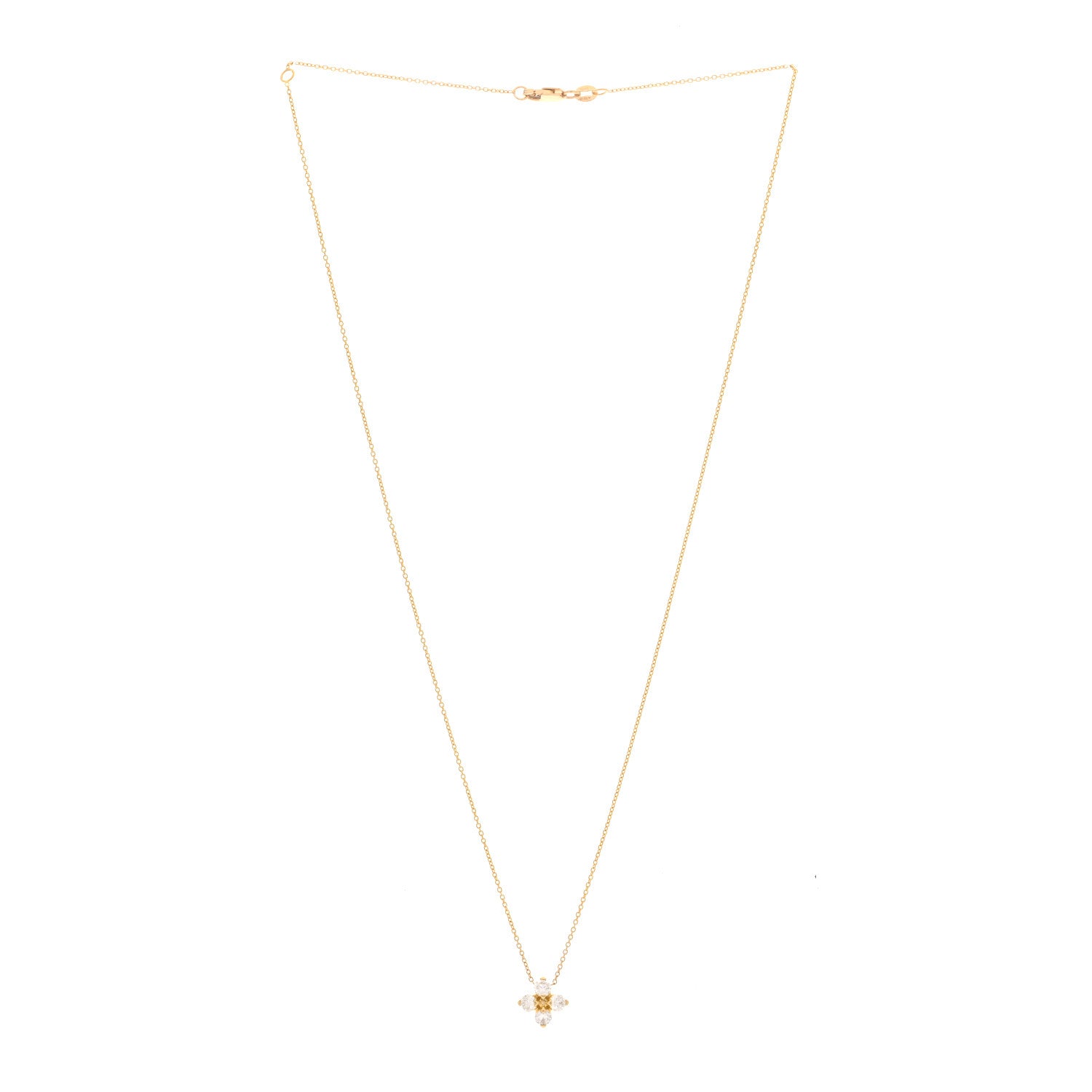 Roberto Coin 18K Yellow Gold Diamond Love in Verona Flower Pendant Necklace 3 of 4