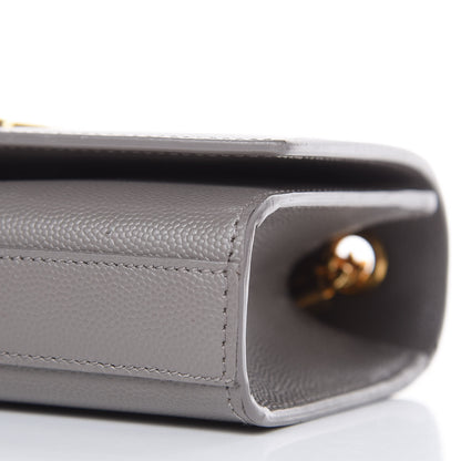 Saint Laurent Grain De Poudre Small Monogram Kate Satchel Fog 13 of 13