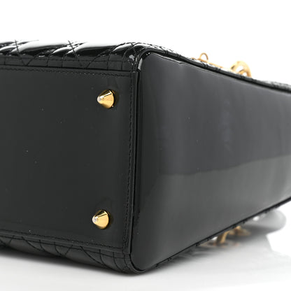 Christian Dior Patent Cannage Medium Lady Dior Black 8 of 12