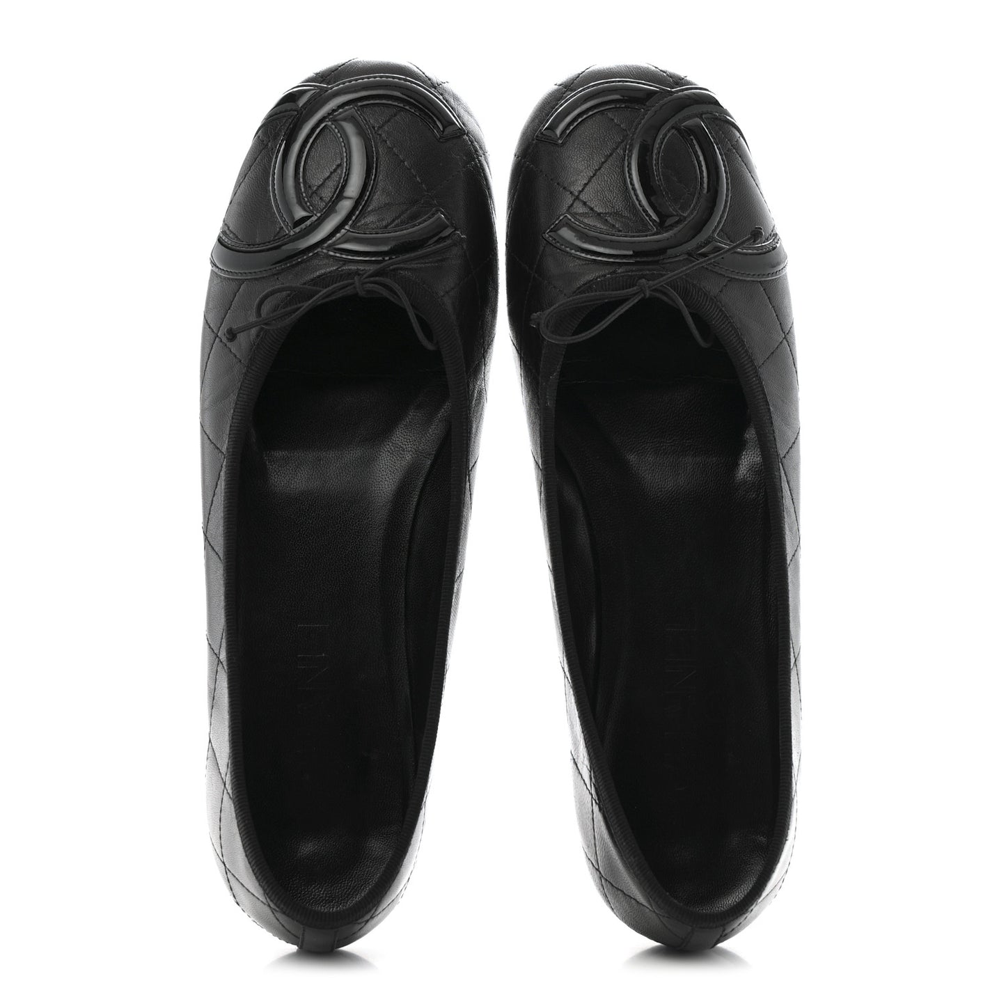 Lambskin Quilted Cambon Ballerina Flats 40 Black