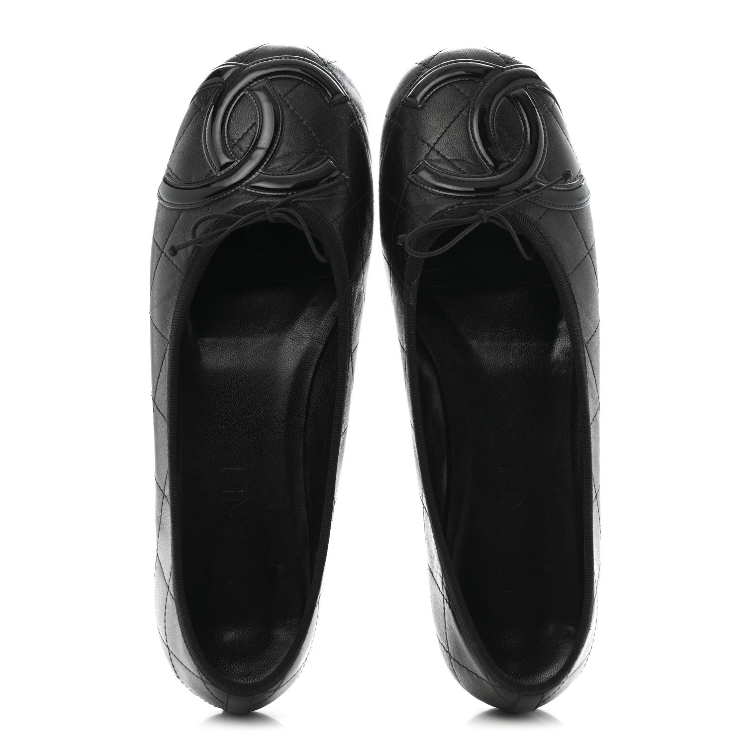 Chanel Lambskin Quilted Cambon Ballerina Flats 40 Black 2 of 12