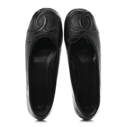 Chanel Lambskin Quilted Cambon Ballerina Flats 40 Black 2 of 12