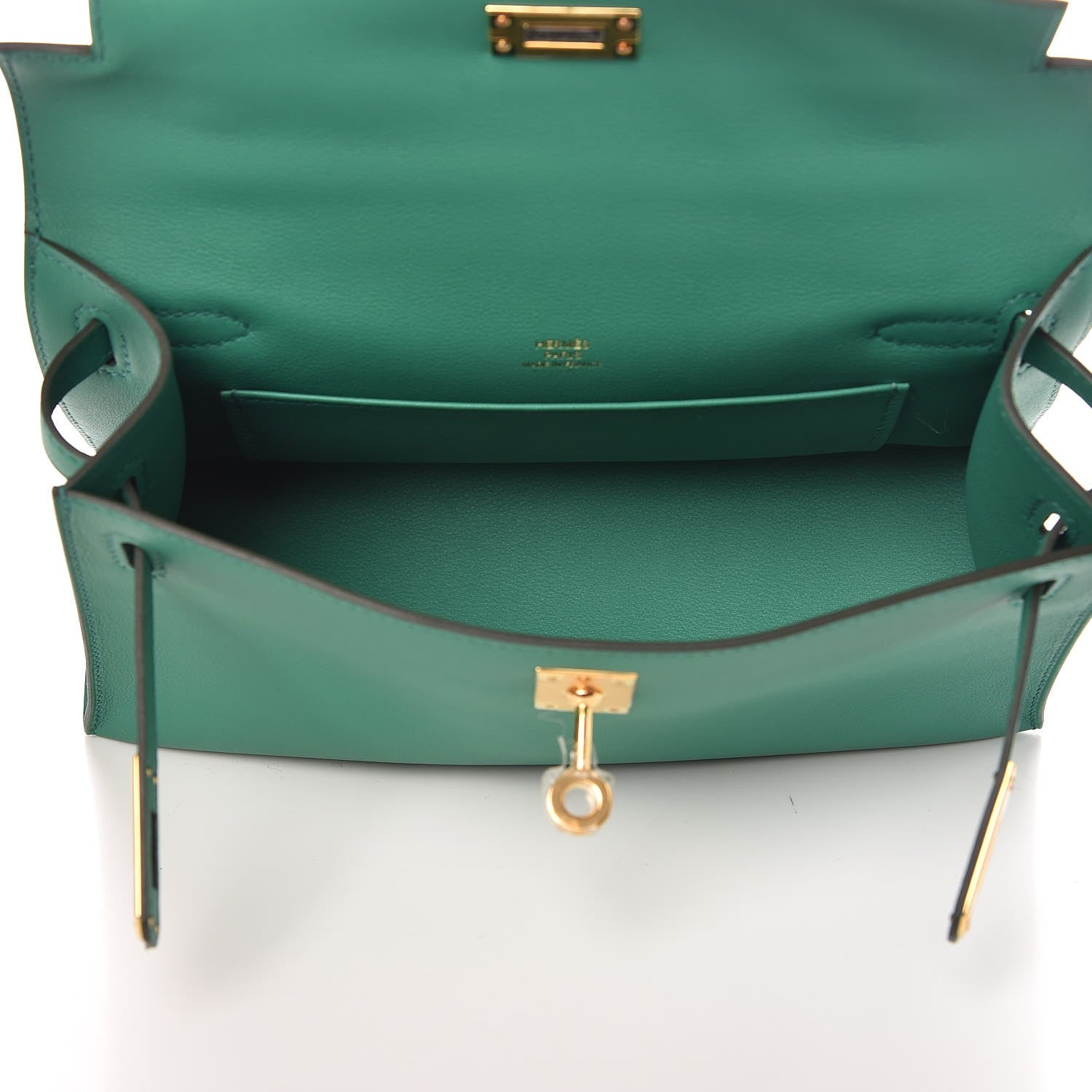 Hermes Swift Kelly Pochette Clutch Vert Vertigo 7 of 28