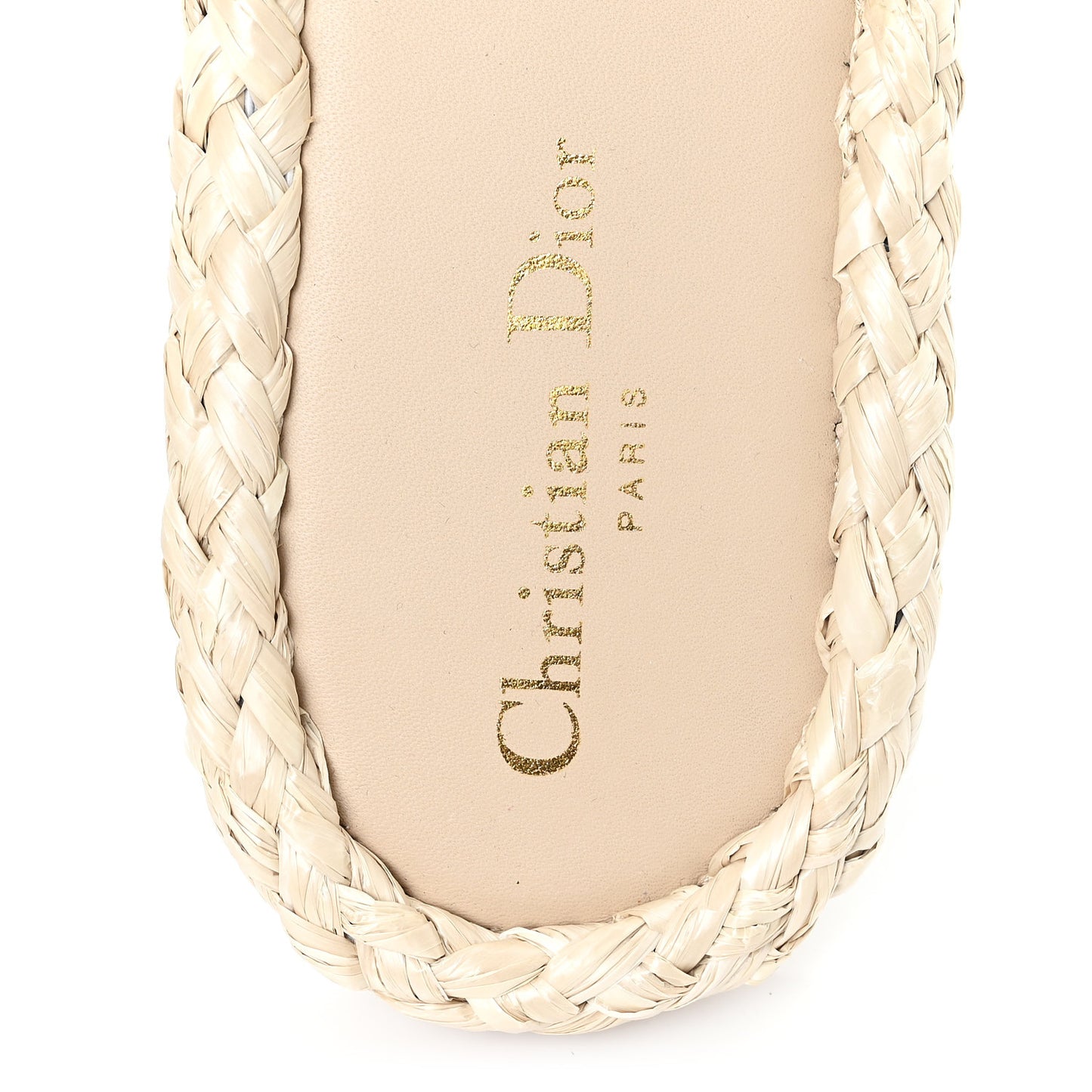 Raffia Embroidered Dway Mules Slide Sandals 38 Jute