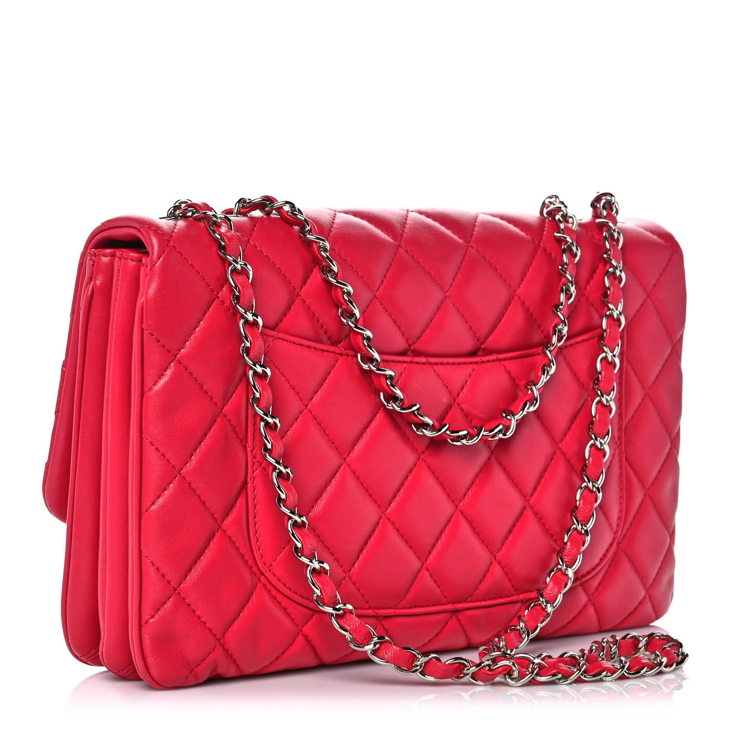 Lambskin Quilted Jumbo Chanel 3 Flap Dark Pink