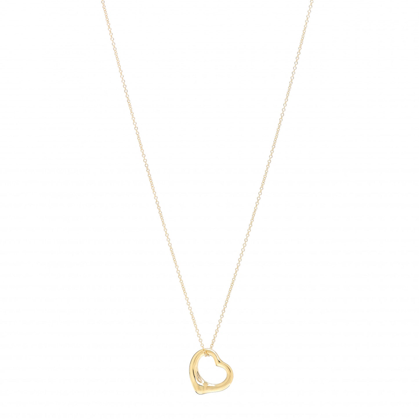 18K Yellow Gold 16mm Elsa Peretti Open Heart Pendant Necklace