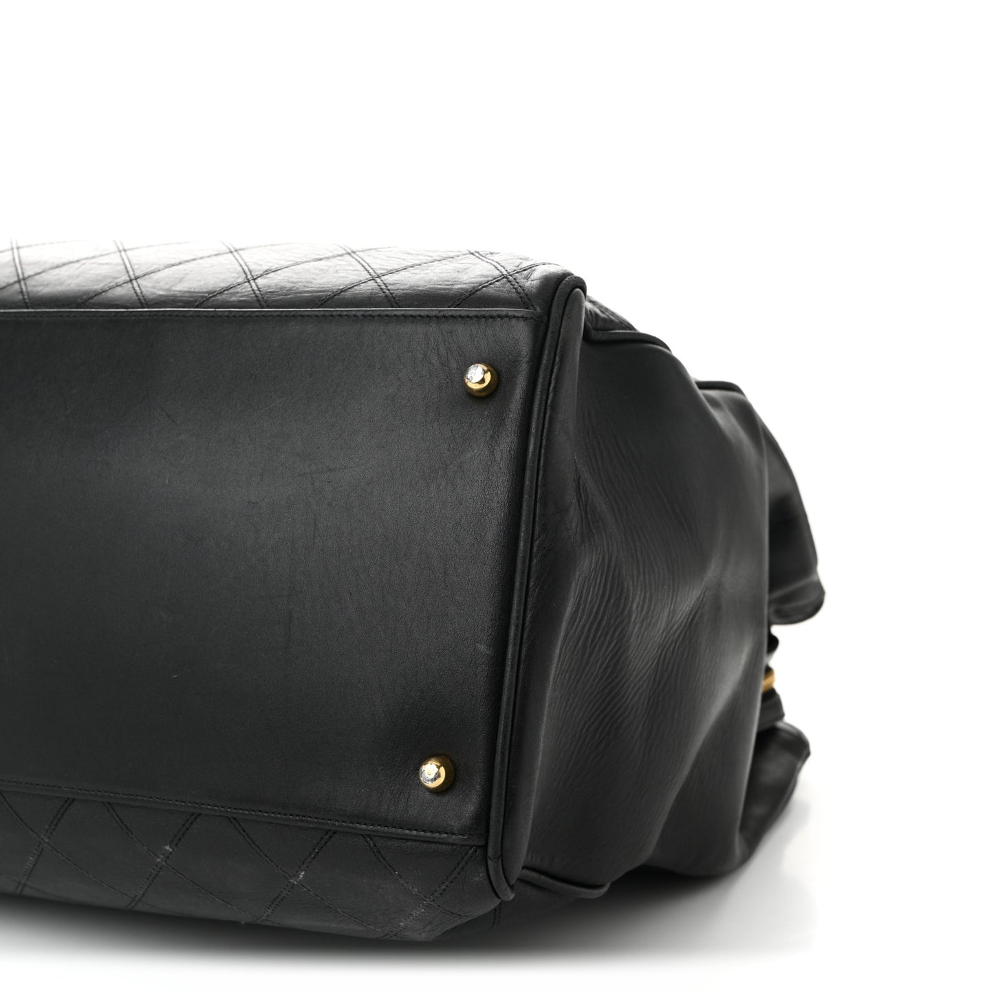 Calfskin Stitched XL Weekender Black