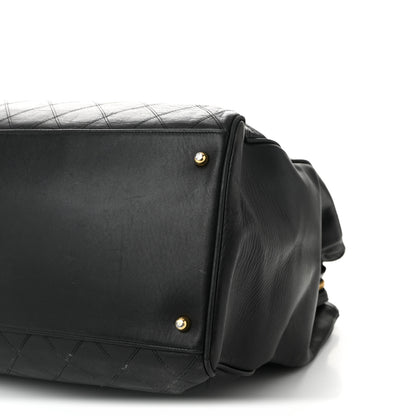 Chanel Calfskin Stitched XL Weekender Black 10 of 10