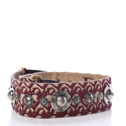 Christian Dior Oblique Studded Shoulder Strap Burgundy 2 of 3