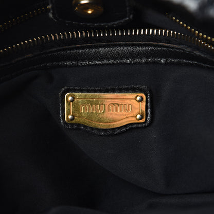 Miu Miu Vernice Gathered Tote Black 11 of 12